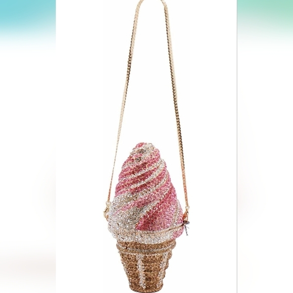 Elegant Pink and Gold Ice Cream Cone Clutch - Picture 7 of 8